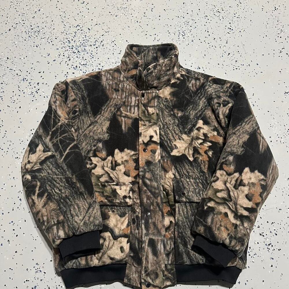 Vintage Realtree Camo Fleece Zip Up Buttoned Sweater